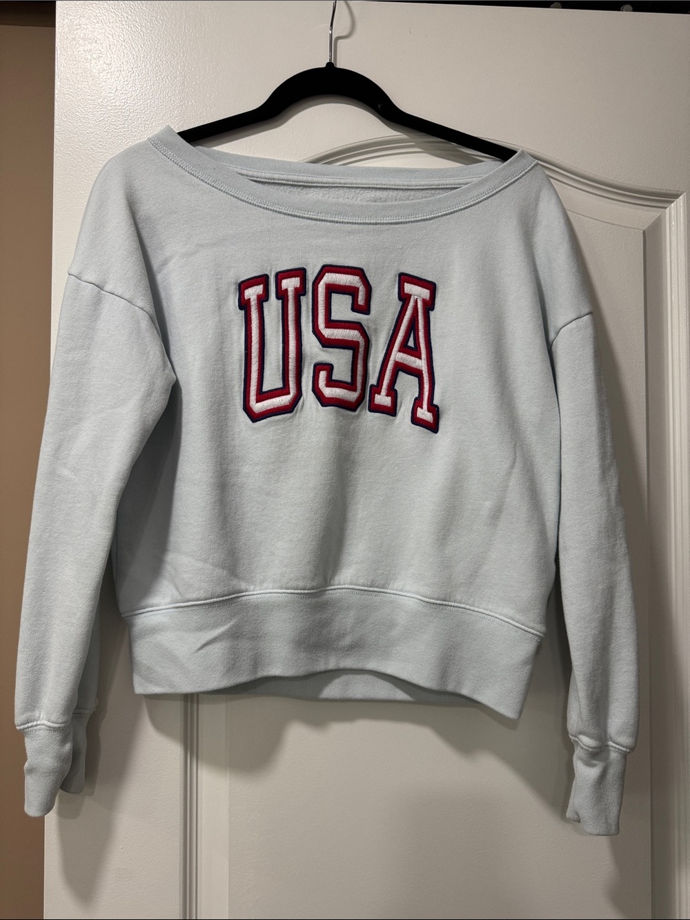 abercrombie kids Light Blue USA Applique Sweatshirt